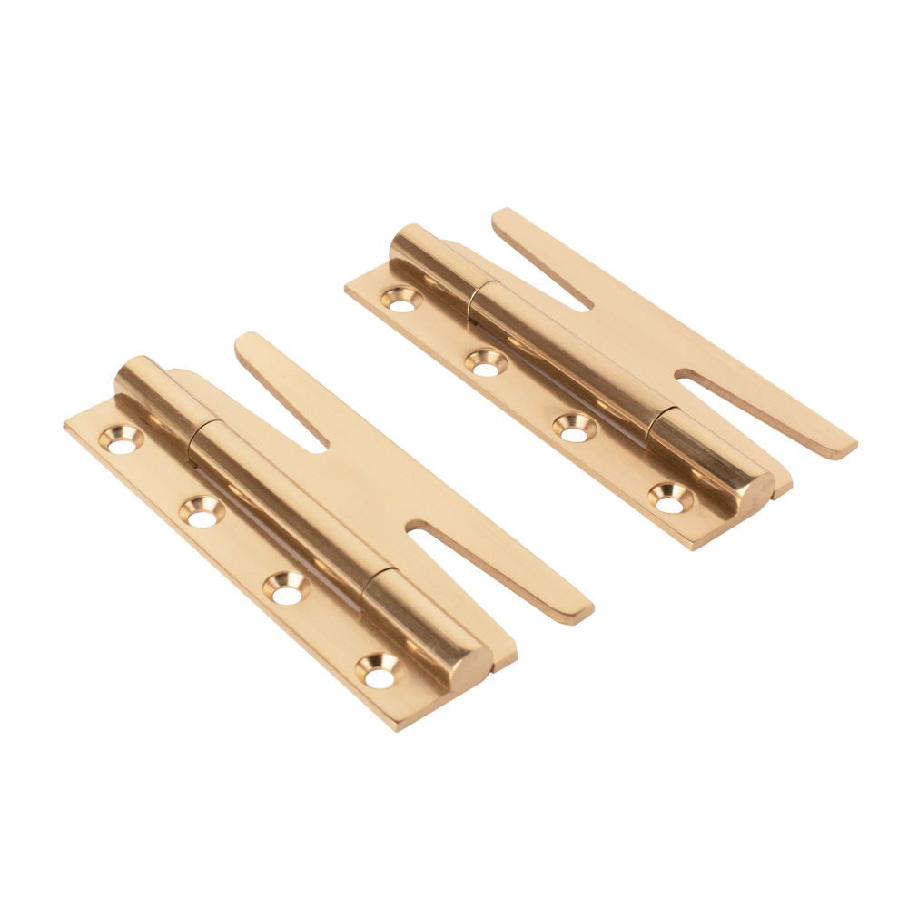 Simplex Solid Brass Slim Hinges (Sold in Pairs) - Polished Brass